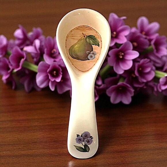 Certified International Windsor Pear Spoon Rest Holder Pam Gladding Ceramic Vtg - Picture 1 of 16